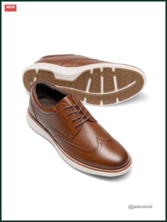 Men\'s Brogue Wingtip Oxfords Casual Dress Sneakers Lace-Up Faux Leather